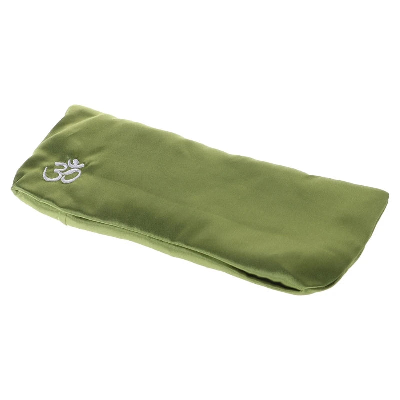 Masque de relaxation yoga vert avec logo brodé, parfait pour apaiser l'esprit et détendre les yeux