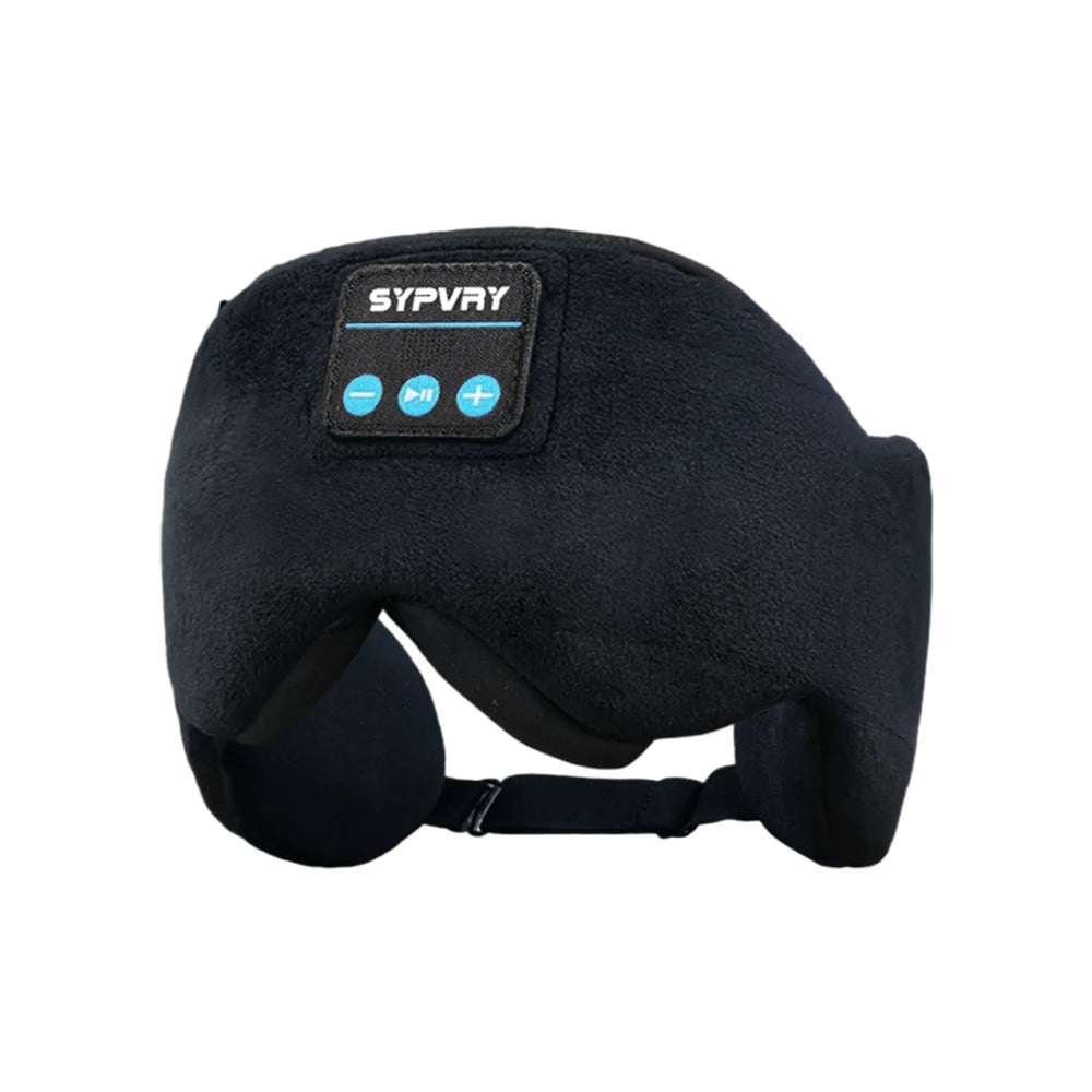 Masque de sommeil audio bluetooth noir avec commandes intégrées pour un sommeil paisible