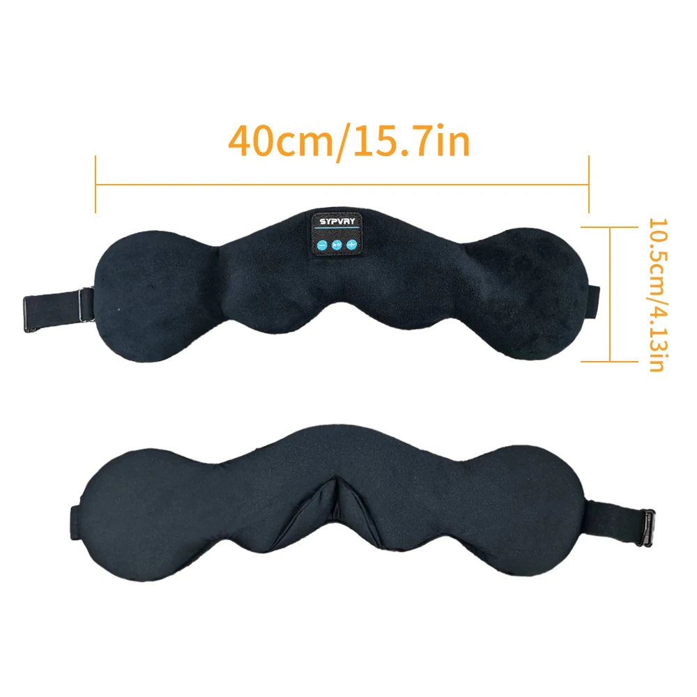 Masque de sommeil audio bluetooth noir avec connectivité et confort pour un sommeil réparateur
