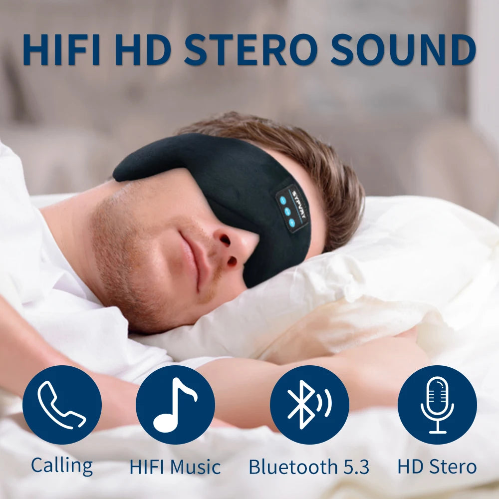 Masque de sommeil audio bluetooth en HD, parfait pour des nuits paisibles et relaxantes