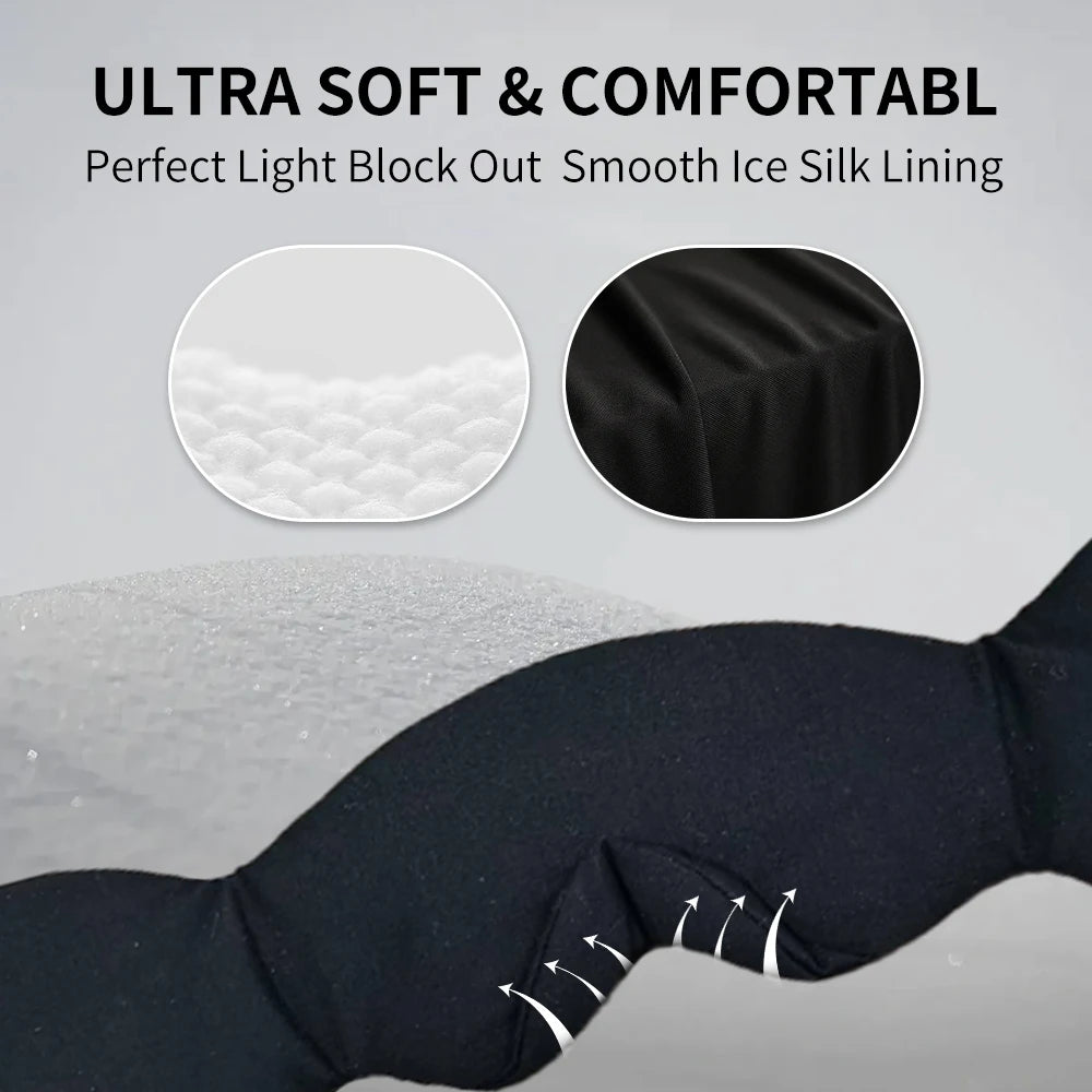 Masque de sommeil audio bluetooth ultra doux avec doublure en soie pour un confort optimal et un bon blocage de la lumière