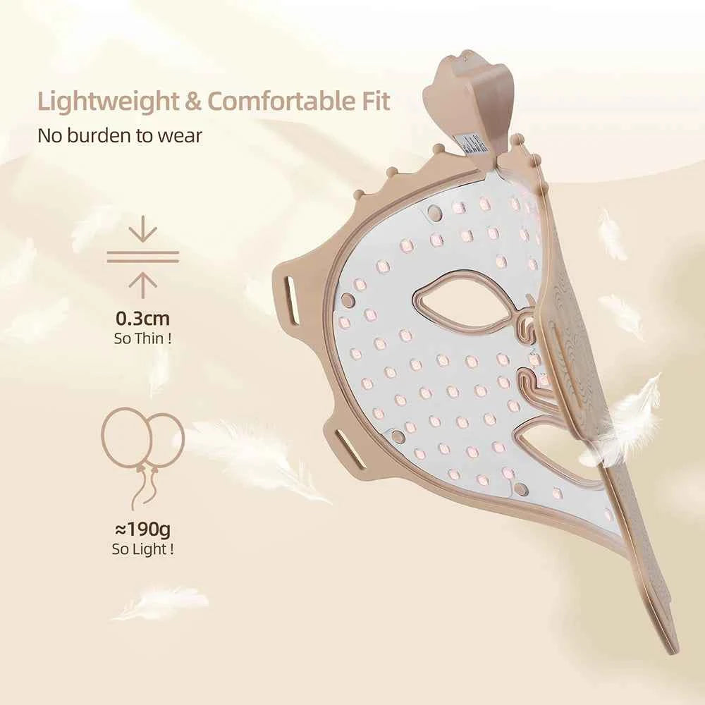 Masque facial LED luminothérapie spectre complet léger et confortable avec design ergonomique