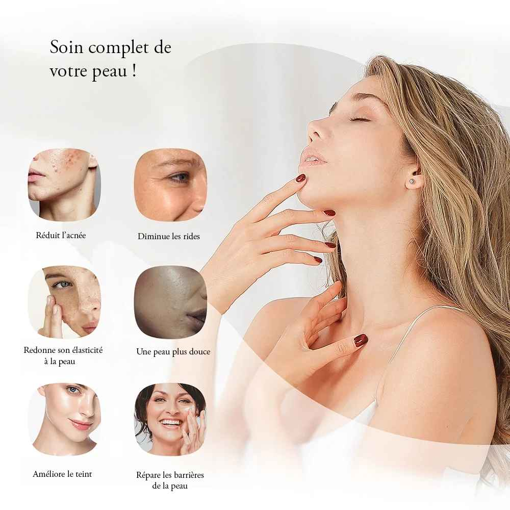 Masque facial LED luminothérapie spectre complet pour soins de la peau, réduction des rides et amélioration du teint
