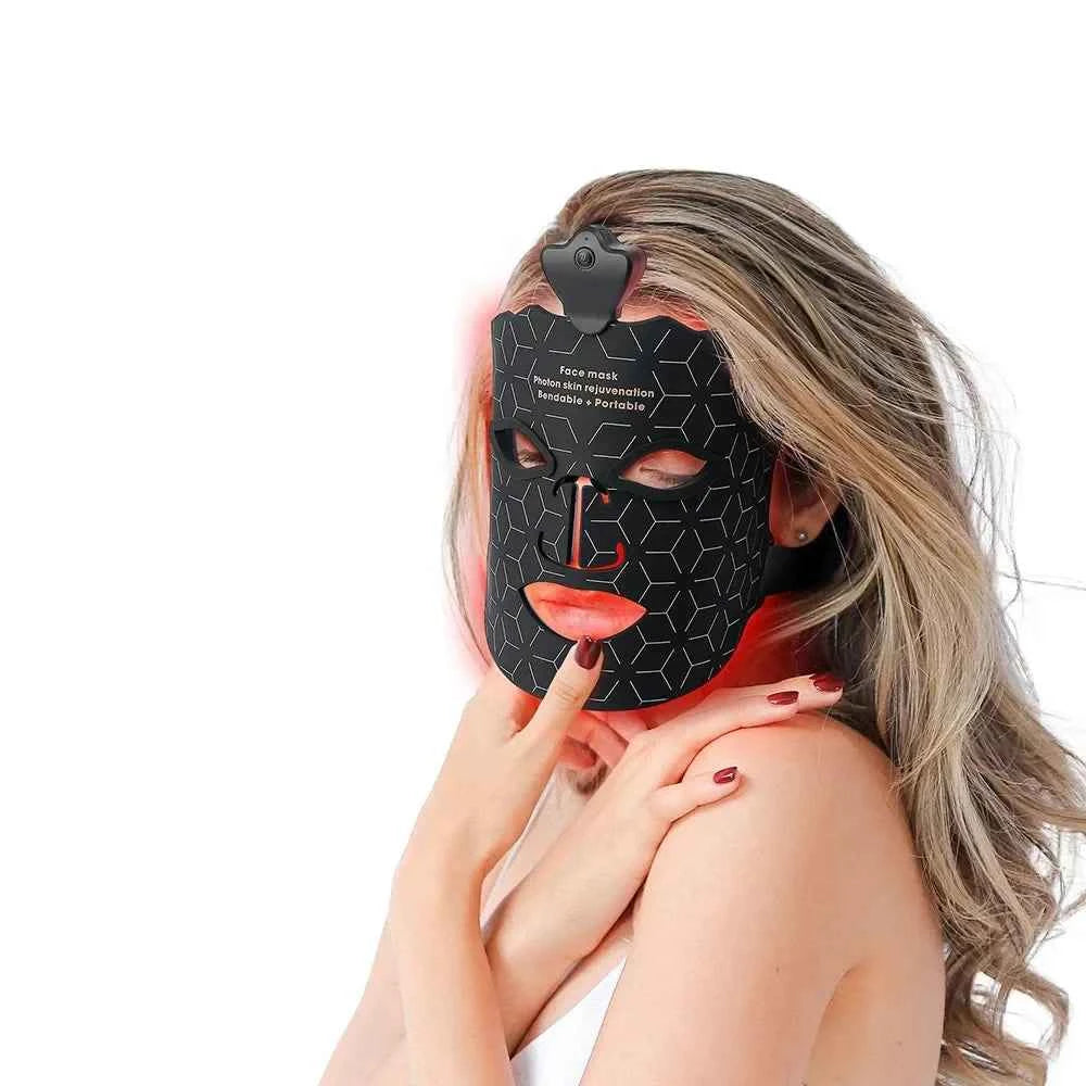 Masque facial LED luminothérapie spectre complet avec design ergonomique pour soins de la peau