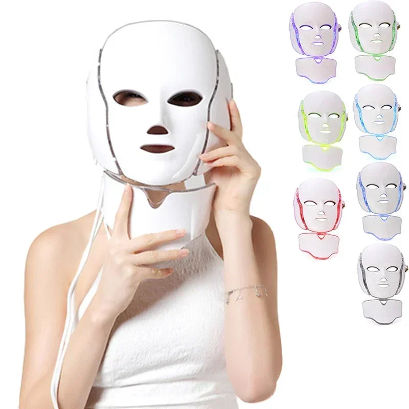 Masque LED visage cou de Le terrier du bien-être pour le soin de la peau et amélioration du teint