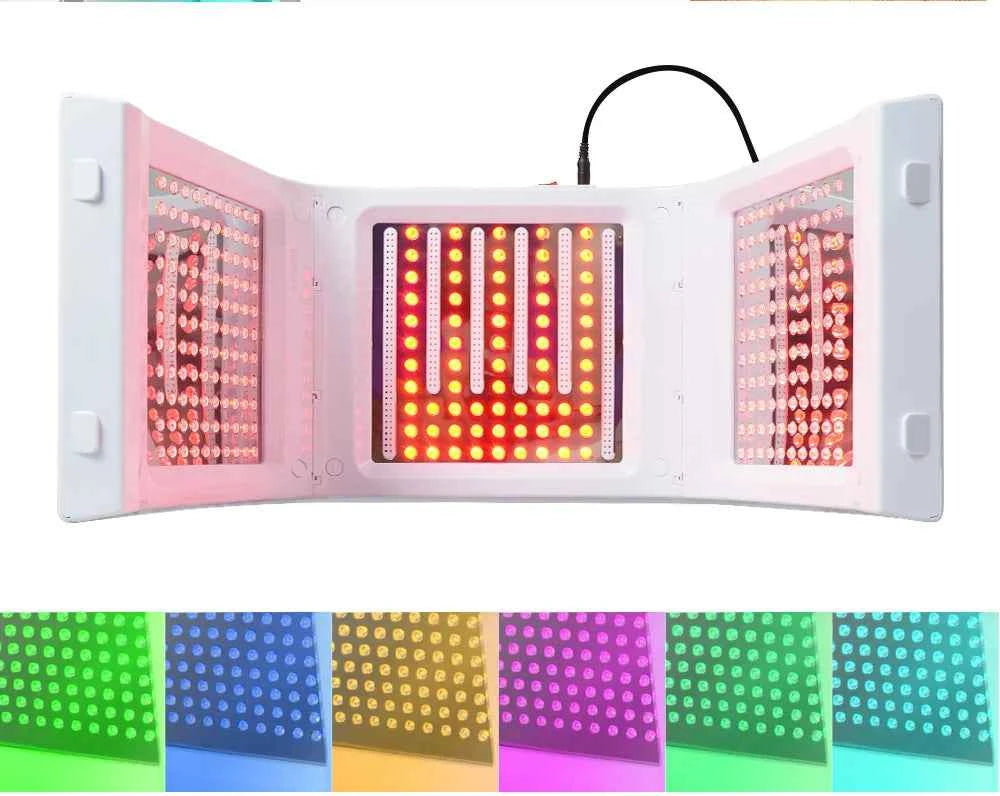 Masque luminothérapie LED avec panneaux pliables pour un traitement de la peau à domicile