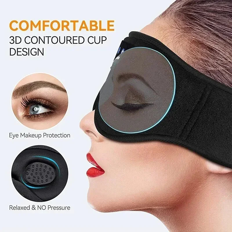 Masque relaxation musicale avec design 3D pour un confort optimal et protection du maquillage