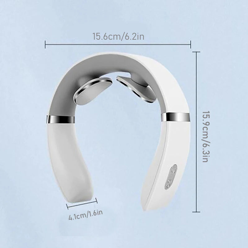 Masseur cervical portable en blanc avec dimensions de 15,6 cm de large pour soulager les tensions