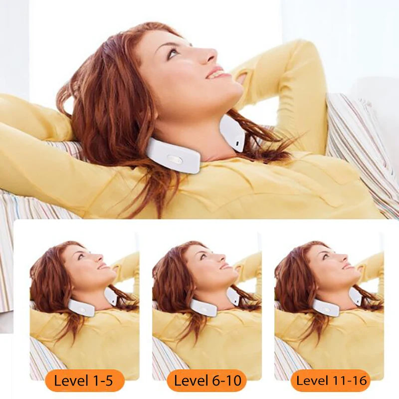 Masseur cervical portable avec différents niveaux d'intensité pour le soulagement de la douleur au cou
