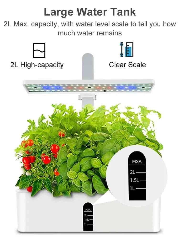 Micro potager intérieur avec réservoir d'eau de 2L et éclairage LED pour cultiver des plantes chez soi