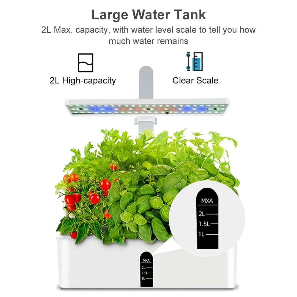 Micro potager intérieur avec un grand réservoir d'eau et des lumières LED pour cultiver facilement des plantes