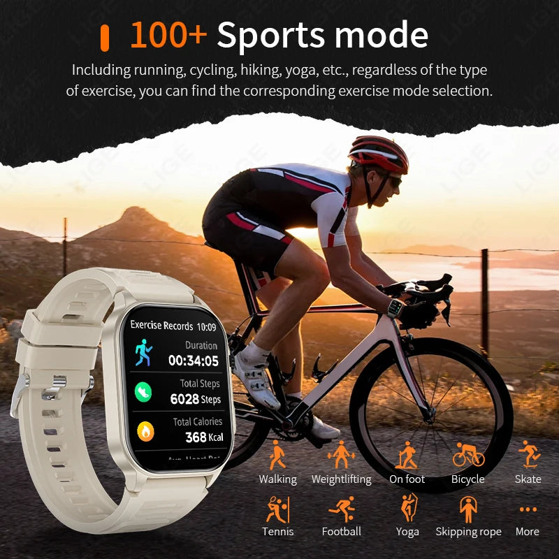 Montre connectée femme avec plus de 100 modes sportifs pour suivre activités comme le vélo et le yoga