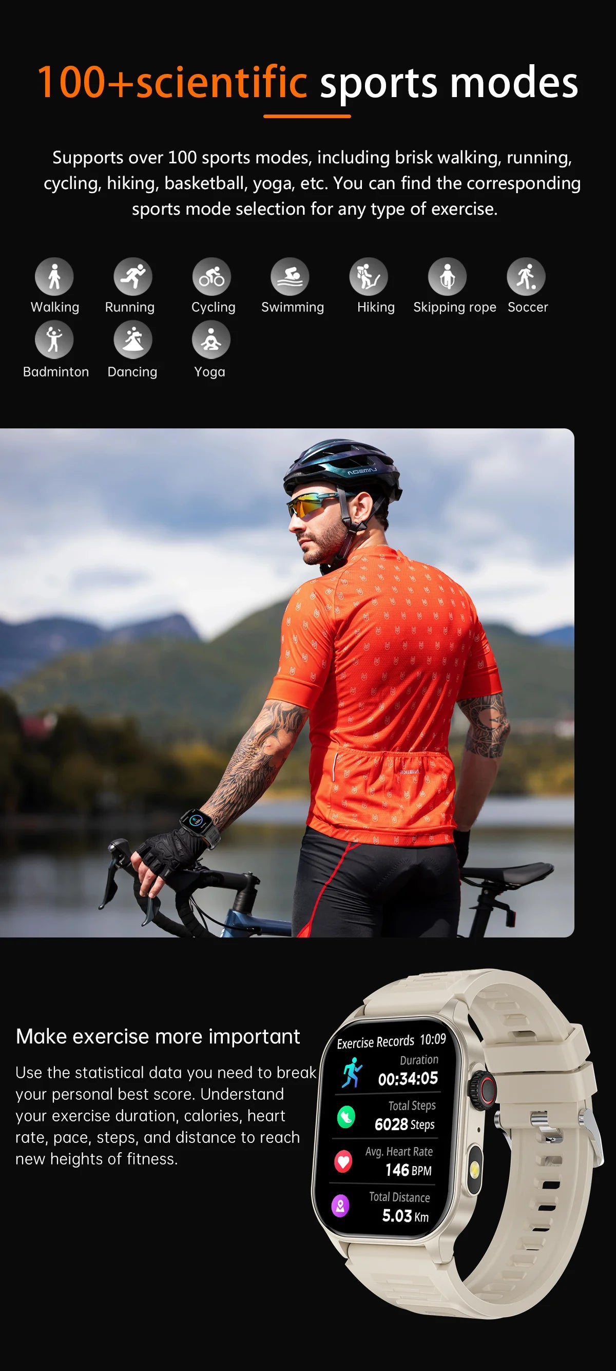 Montre connectée femme avec mode sportif pour un suivi personnalisé de l'exercice et de la santé.