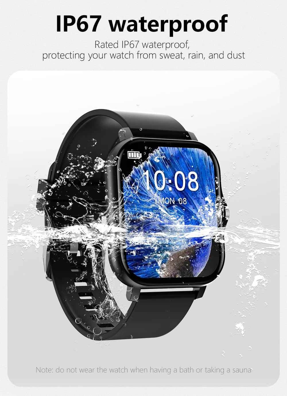 Montre connectée fitness étanche IP67 avec écran couleur pour un suivi d'activité efficace