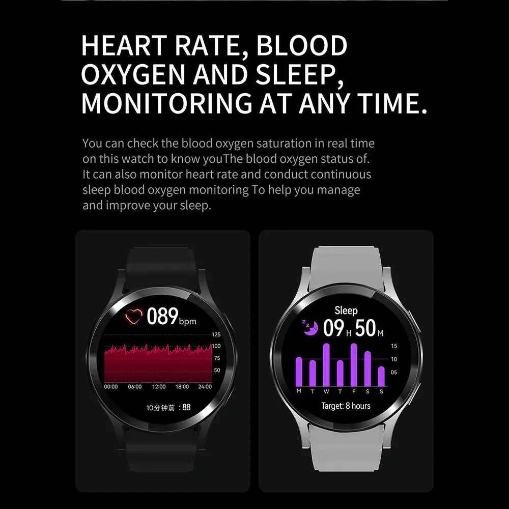 Montre connectée homme avec suivi du rythme cardiaque et du sommeil en temps réel