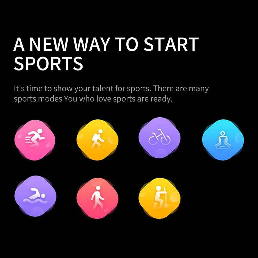 Icônes colorées illustrant les modes sportifs d'une montre connectée homme pour un suivi d'activité varié