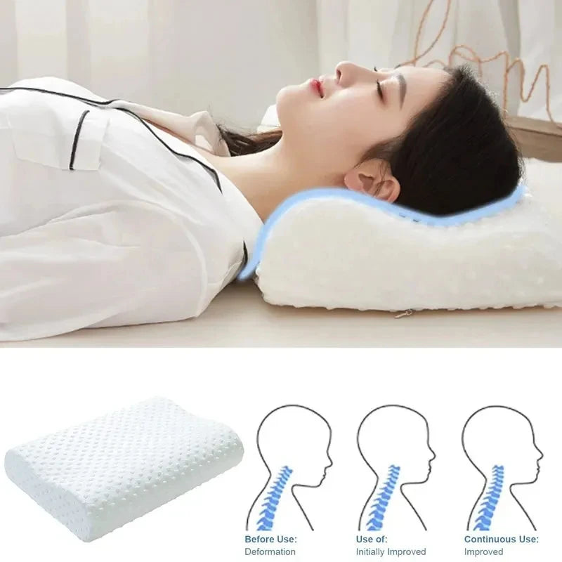 Oreiller mémoire de forme ergonomique pour un soutien optimal du cou et de la tête pendant le sommeil