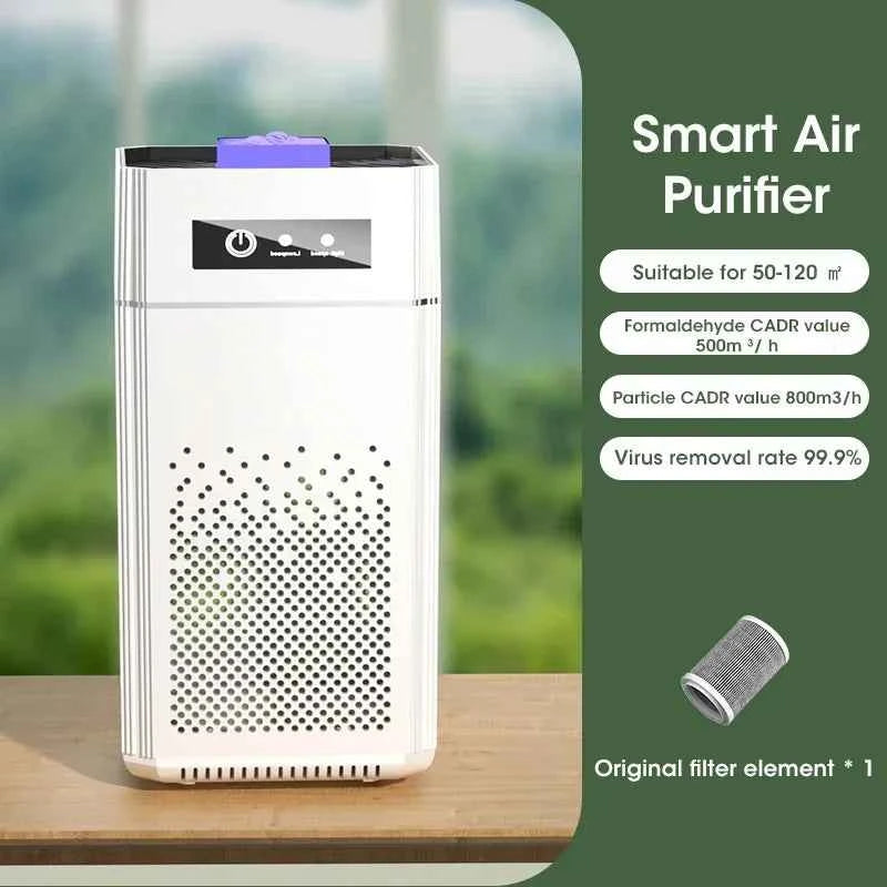 Purificateur d'air à ions négatifs avec un taux d'élimination des virus de 99,9 % et adapté pour 50-120 m²