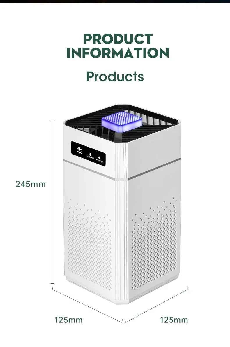 Purificateur d'air à ions négatifs compact avec design moderne et fonction de filtration efficace