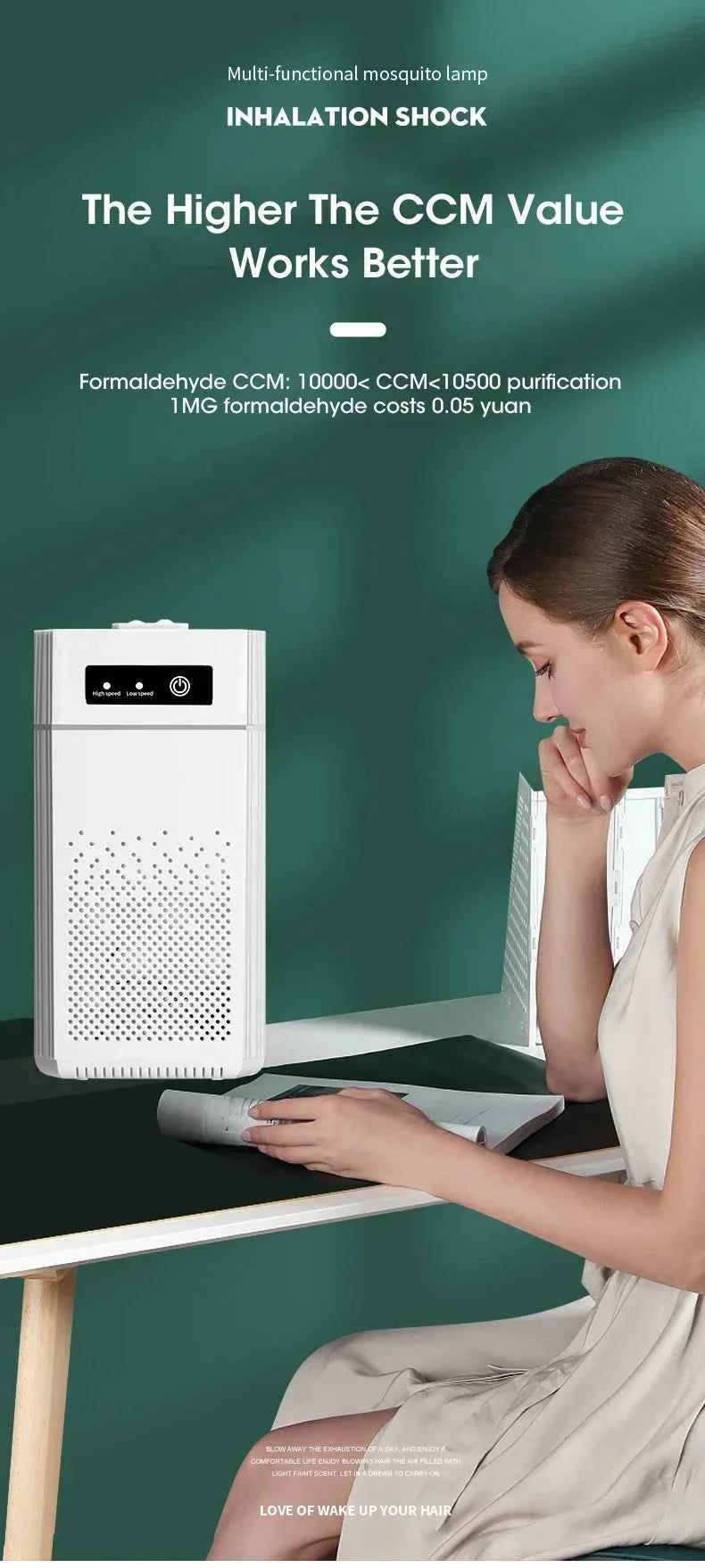 Purificateur d'air à ions négatifs en fonctionnement, idéal pour améliorer la qualité de l'air intérieur