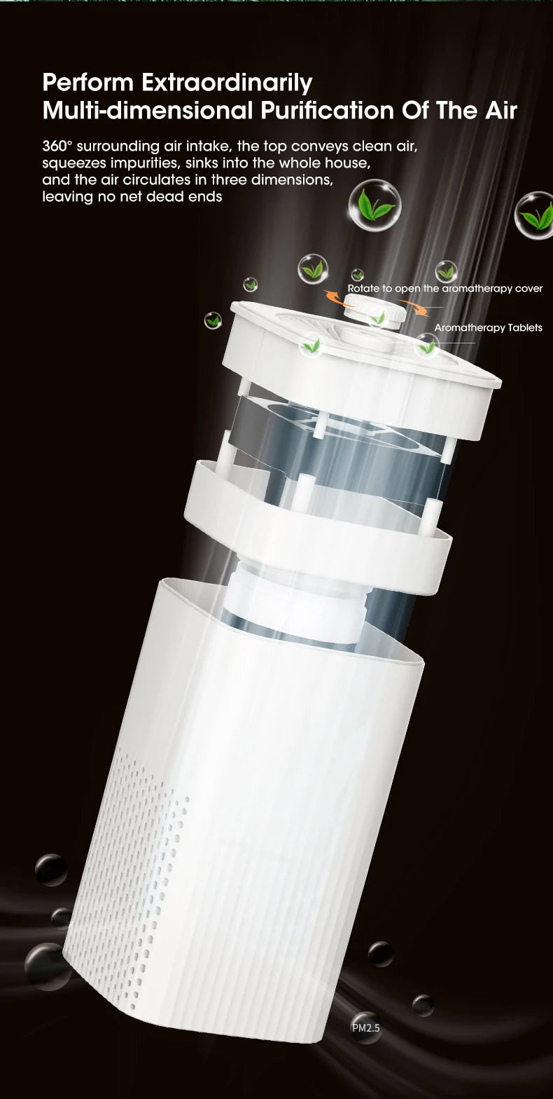 Purificateur d'air portable avec système de purification à 360 degrés pour une meilleure qualité de l'air