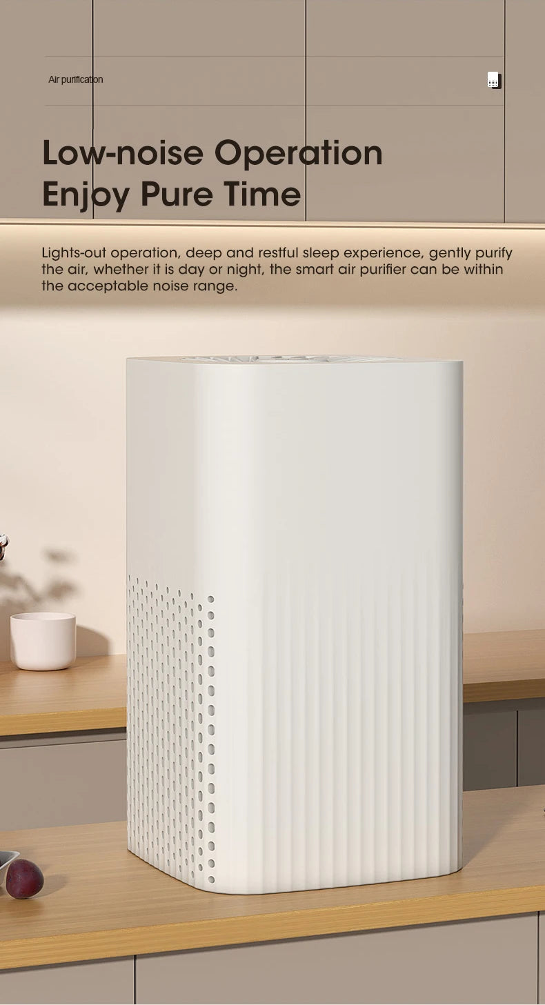 Purificateur d'air portable en blanc avec fonctionnement silencieux pour une purification efficace