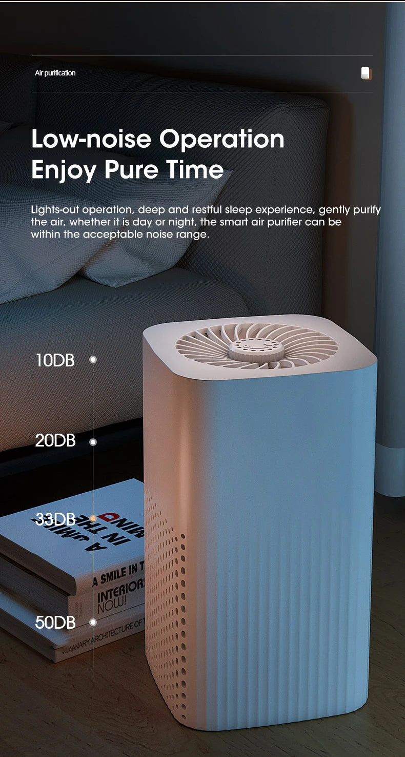 Purificateur d'air portable en design compact pour un fonctionnement silencieux et une purification efficace de l'air