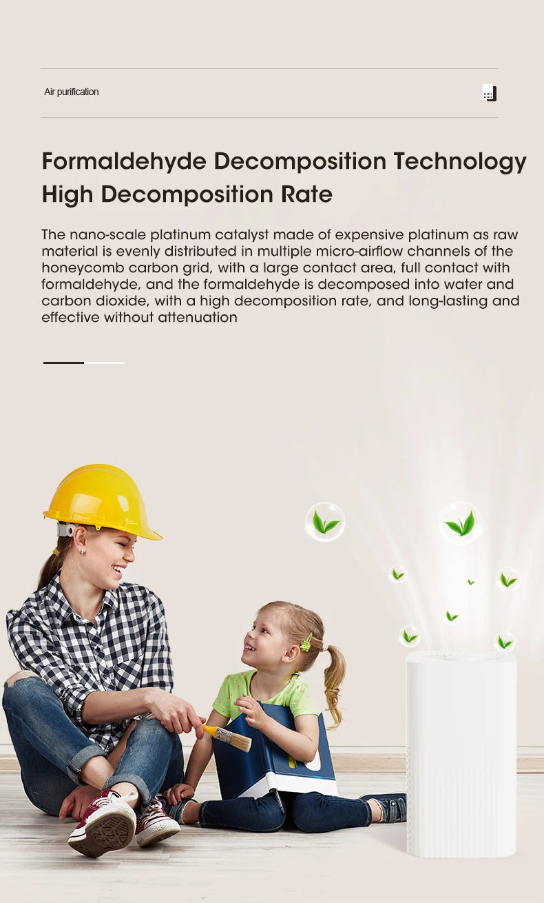 Purificateur d'air portable avec technologie de décomposition du formaldéhyde pour un air pur et sain