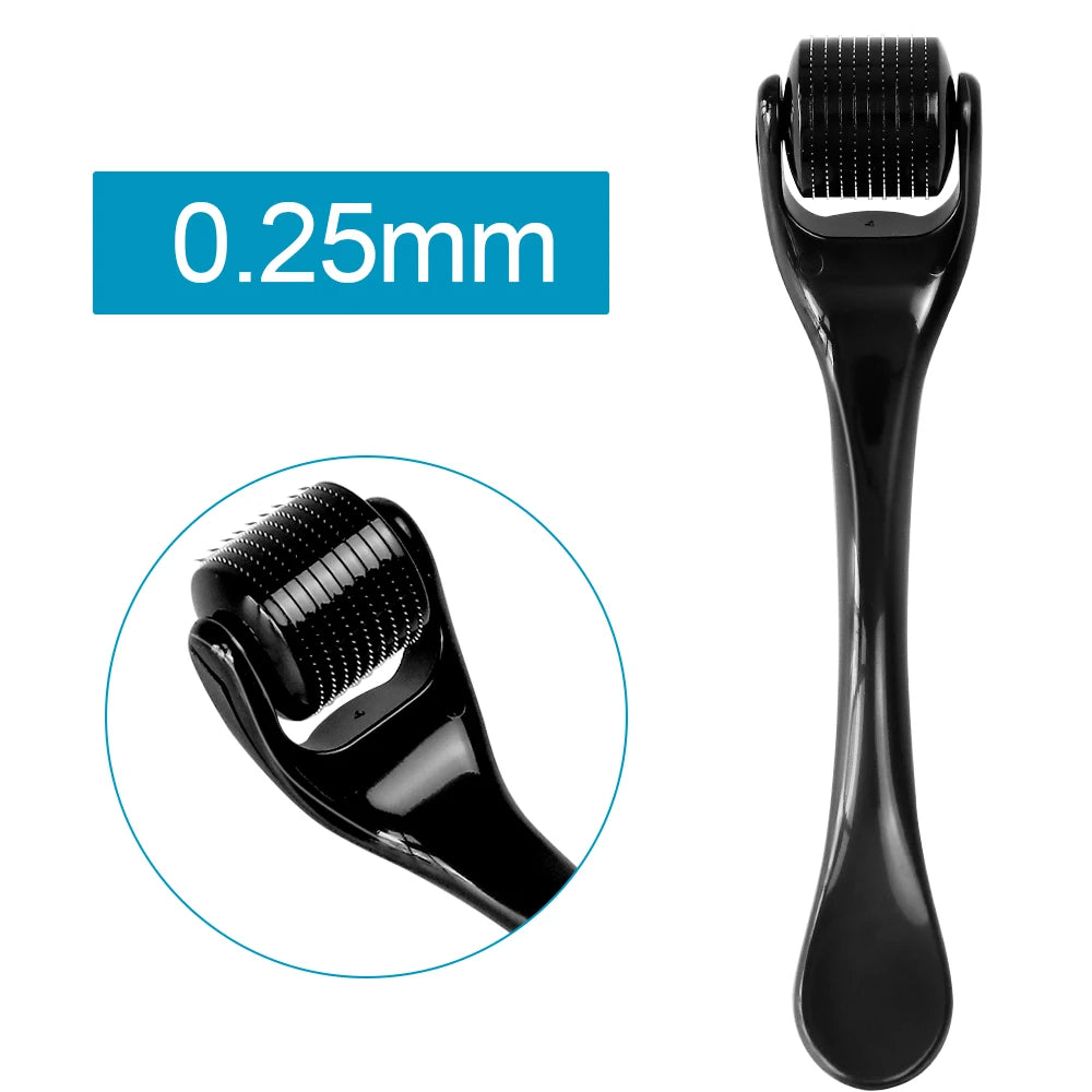Rouleau microneedling visage 0,25 mm en noir pour une peau lumineuse et lisse