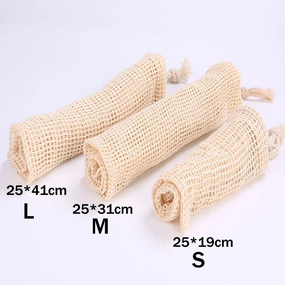 Ensemble de sacs réutilisables écologique en jute, tailles L, M et S pour un shopping durable