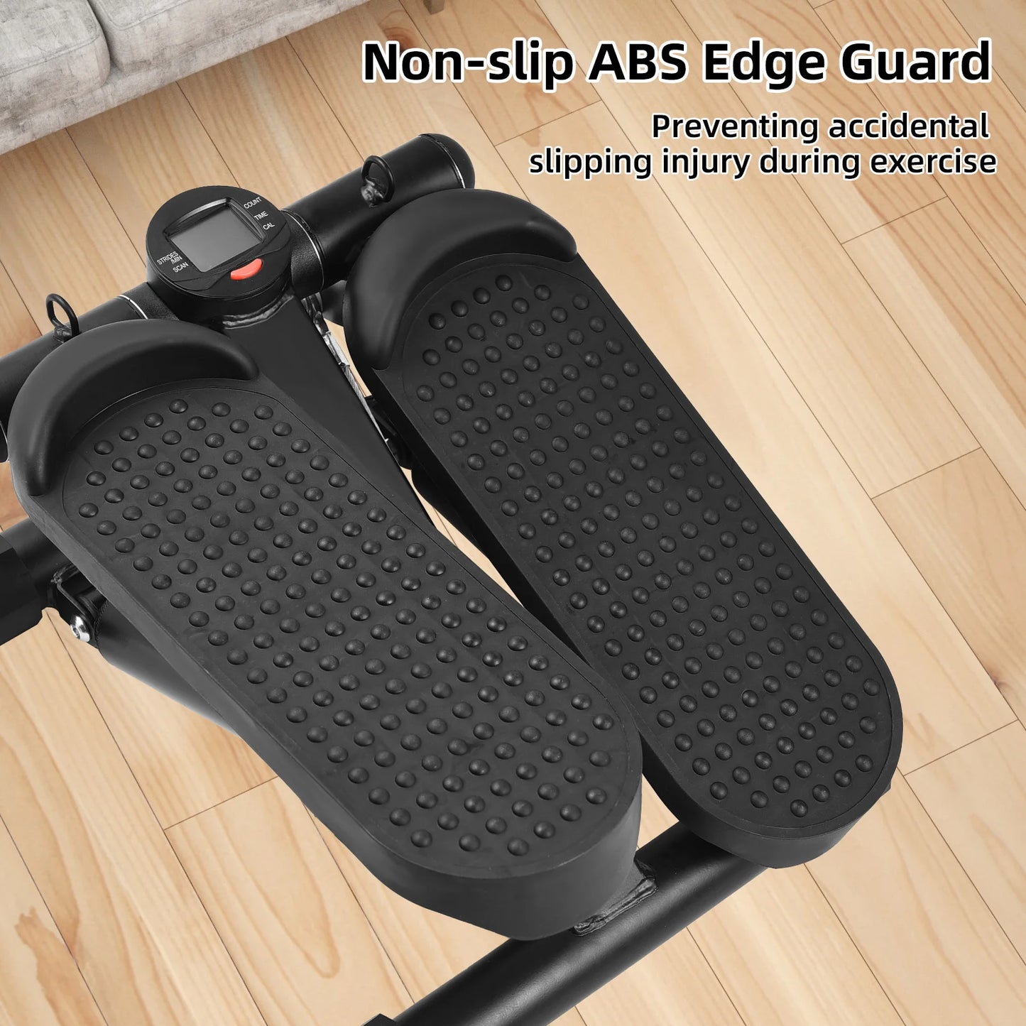 Détails du step électrique compact avec protection anti-glisse pour un entraînement sécurisé