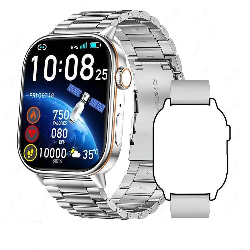 Montre intelligente en acier avec affichage couleur pour le suivi performance montre intelligente