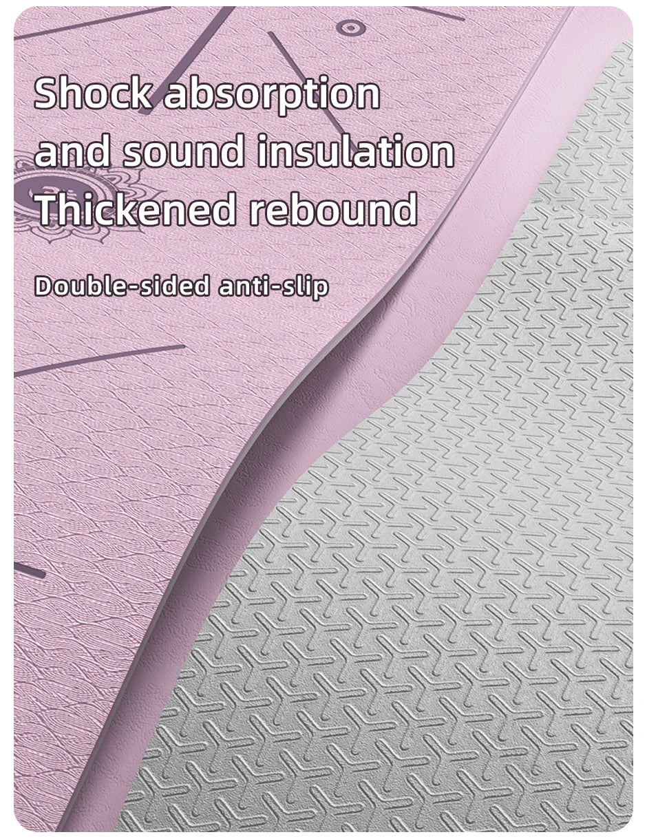 Tapis de yoga premium double face avec absorption des chocs et isolation sonore