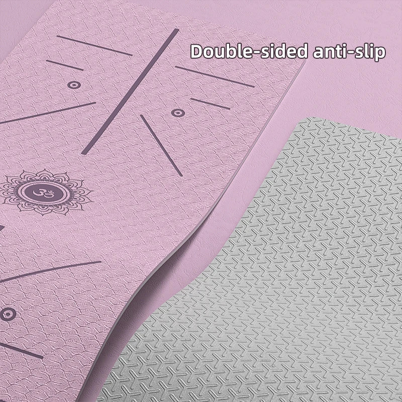 Tapis de yoga premium double face antidérapant avec motifs pour une meilleure adhérence