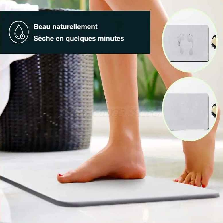 Tapis de Bain en Diatomite - Ultra-Absorbant & Séchage Rapide