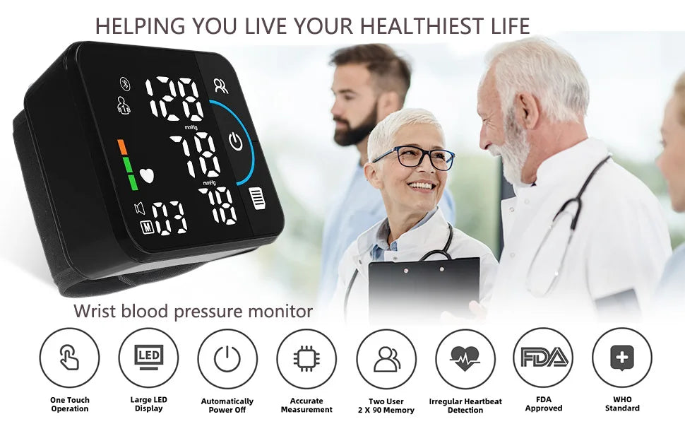Tensiomètre intelligent Bluetooth avec affichage large et fonction de mémoire pour le suivi de la pression artérielle