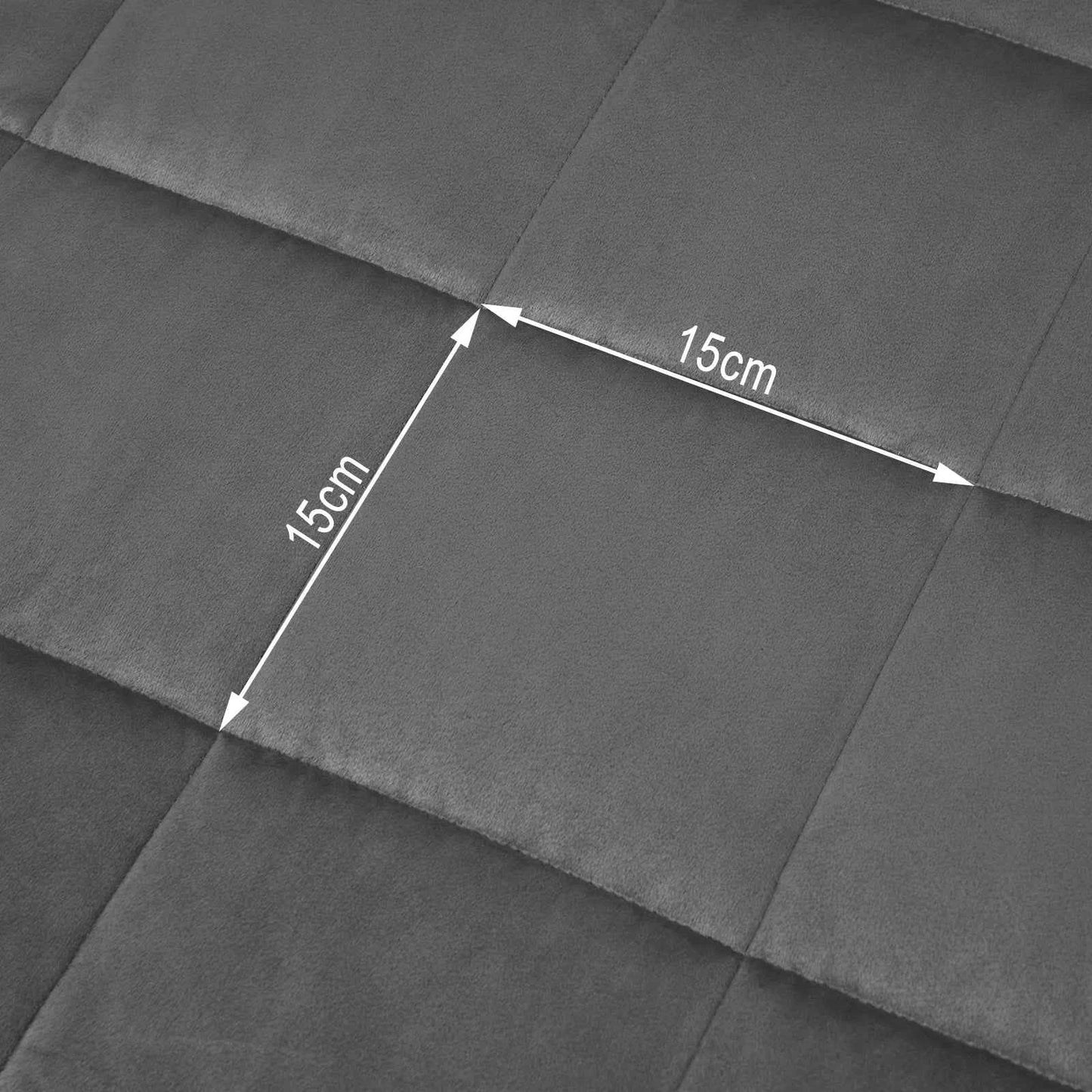 Couverture lestée anti-stress en tissu doux avec des carrés de 15 cm pour un confort optimal