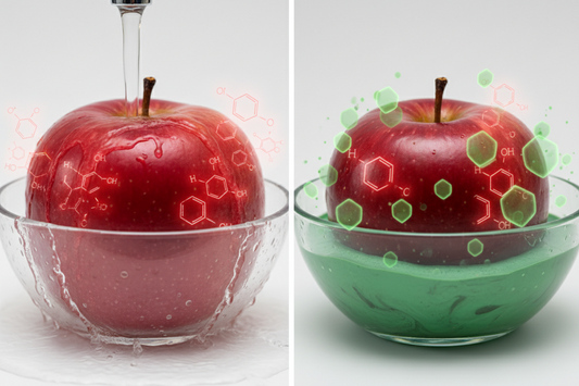 Nettoyer les pesticides des pommes avec un bain d'eau et d'argile verte.