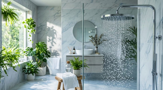 Femme prenant une douche froide pour bénéficier de ses bienfaits sur le métabolisme et l'immunité.