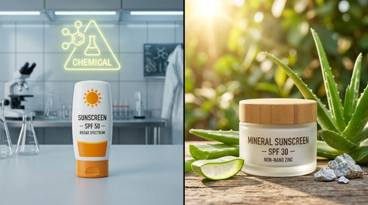 Comparatif entre une crème solaire aux filtres chimiques et une crème solaire minérale naturelle