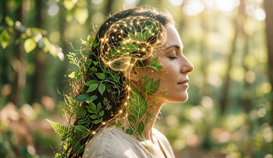 Connexions neuronales saines et nature, symbolisant la prévention naturelle de la maladie d'Alzheimer et la protection du cerveau