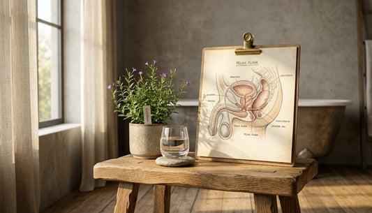 L'importance biomécanique de relâcher le plancher pelvien en urinant assis pour préserver la santé de la prostate chez l'homme.