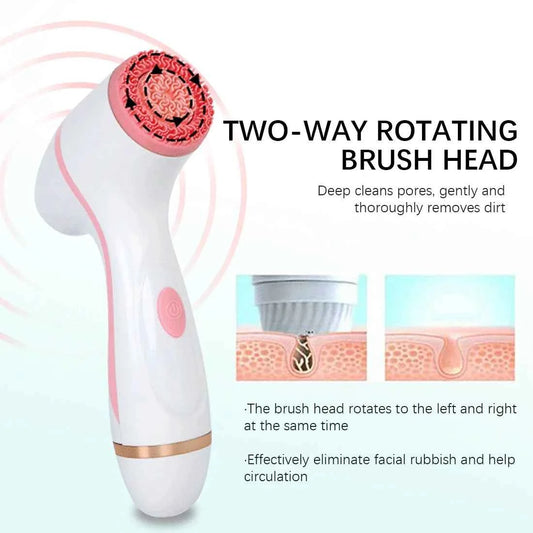 Brosse nettoyante ultrason à tête rotative pour un nettoyage en profondeur des pores et élimination des impuretés