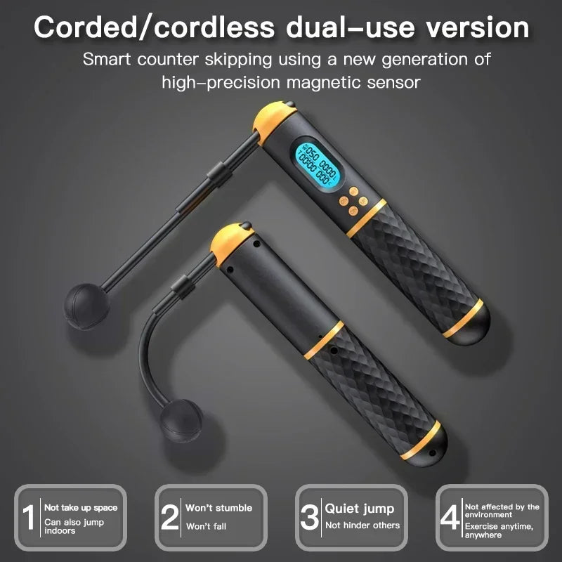 Corde à sauter intelligente avec capteur magnétique et affichage numérique, idéal pour l'exercice