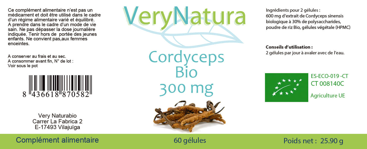 Cordyceps Sinensis Bio Extrait 30% Polysaccharides (Nat&Lab), photo 2