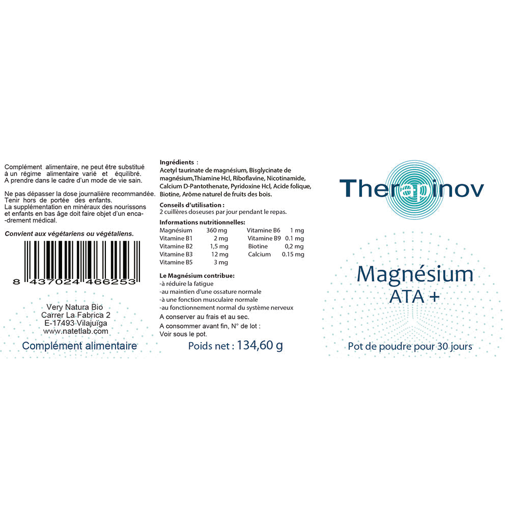 Magnésium ATA + Poudre : Stress & Vitalité