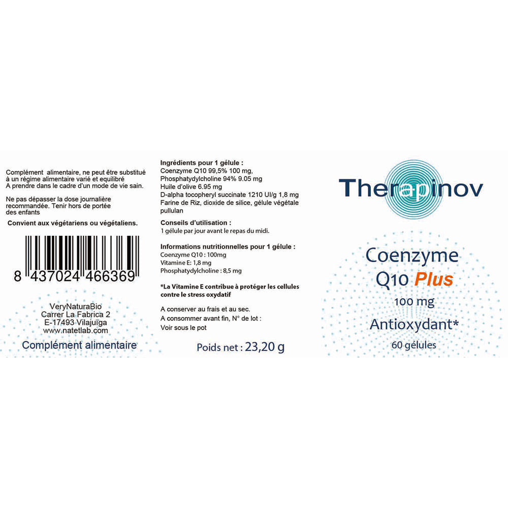 Co-Enzyme Q10 100mg Plus : Antioxydant, Cœur & Circulation