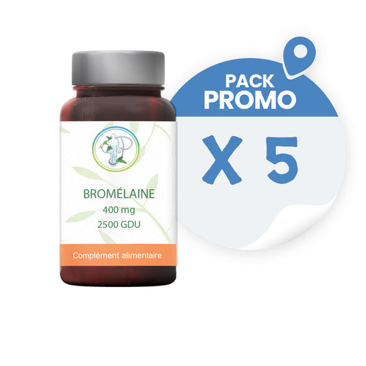 Bromélaïne 400 mg 2500 GDU Pack Promo x 5