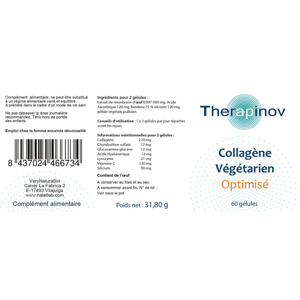 Collagène Végétarien en Gélule + Vitamine C  : Peau & Articulations