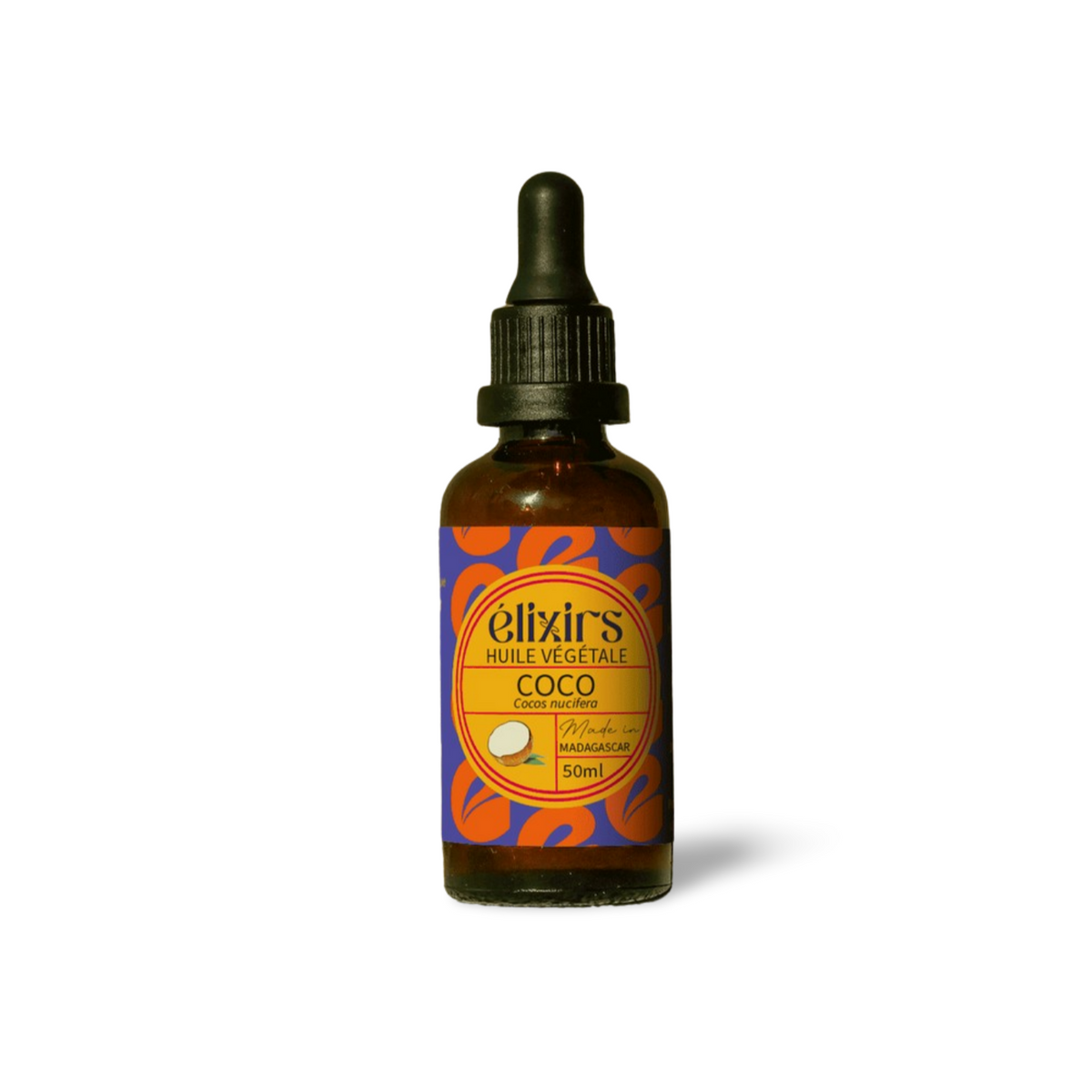 Huile de Coco Vierge Bio Pressée à Froid : Cheveux, Peau, Démaquillant & Massage (50 ml) - Élixirs de Clara